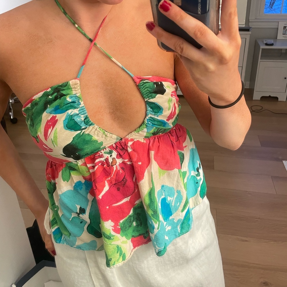 Floral halter top